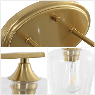 Jayne Iron/Glass Cottage Rustic LED Vanity Light